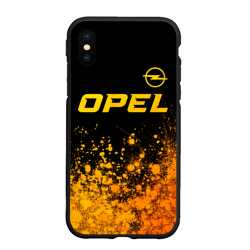 Чехол для iPhone XS Max матовый Opel - gold gradient: символ сверху