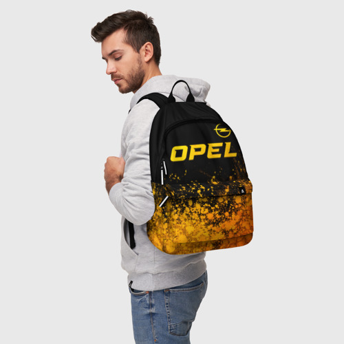 Рюкзак 3D Opel - gold gradient: символ сверху - фото 3