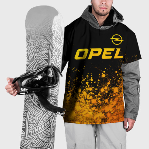 Накидка на куртку 3D Opel - gold gradient: символ сверху, цвет 3D печать