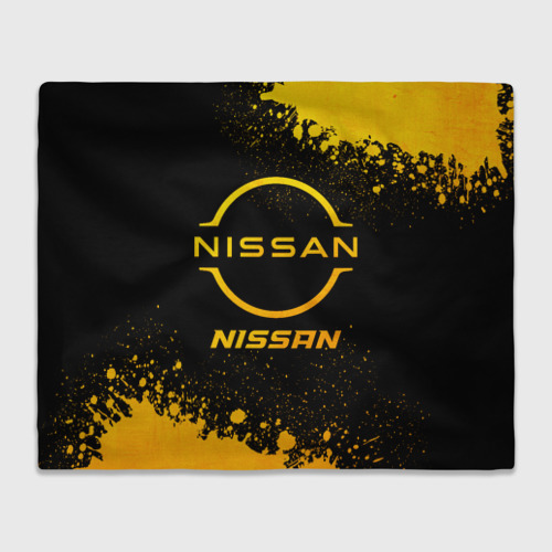 Плед 3D Nissan - gold gradient, цвет 3D (велсофт)