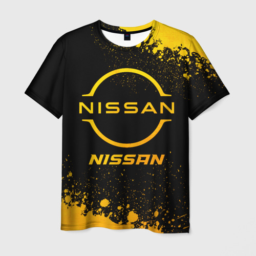 Мужская футболка 3D Nissan - gold gradient, цвет 3D печать