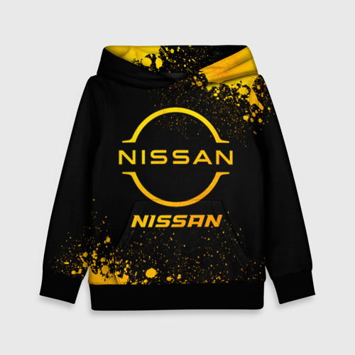 Детская толстовка 3D Nissan - gold gradient, цвет черный