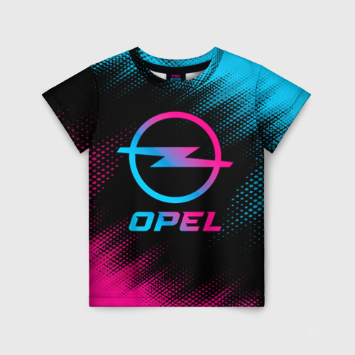 Детская футболка 3D Opel - neon gradient, цвет 3D печать