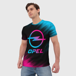 Мужская футболка 3D Opel - neon gradient - фото 2