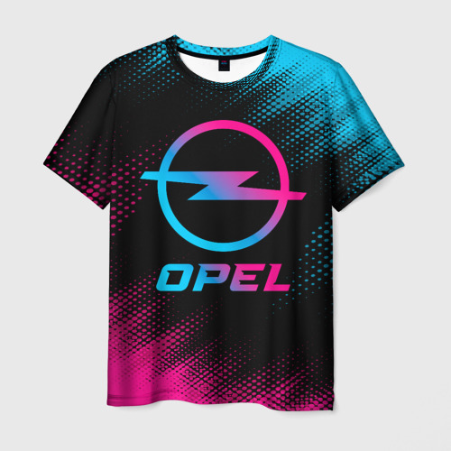 Мужская футболка 3D Opel - neon gradient, цвет 3D печать