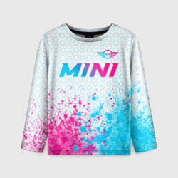 Детский лонгслив 3D Mini neon gradient style: символ сверху