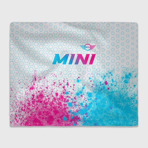 Плед 3D Mini neon gradient style: символ сверху, цвет 3D (велсофт)