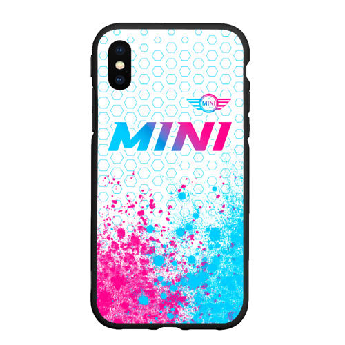 Чехол для iPhone XS Max матовый Mini neon gradient style: символ сверху