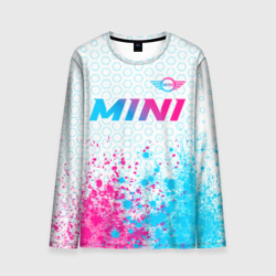 Мужской лонгслив 3D Mini neon gradient style: символ сверху