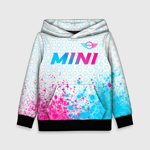 Детская толстовка 3D Mini neon gradient style: символ сверху, цвет черный