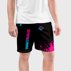 Мужские шорты спортивные Warframe - neon gradient: надпись, символ - фото 2