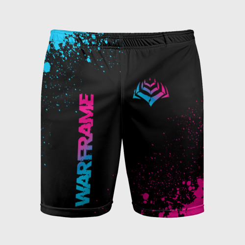 Мужские шорты спортивные Warframe - neon gradient: надпись, символ, цвет 3D печать