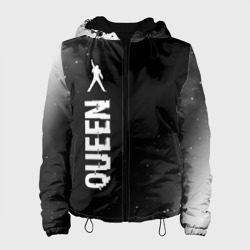 Женская куртка 3D Queen glitch на темном фоне: по-вертикали