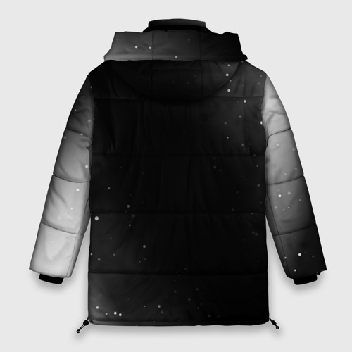 Женская зимняя куртка 3D с принтом Queen glitch на темном фоне: по-вертикали, вид сзади #1