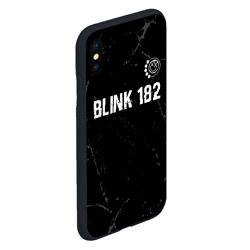 Чехол для iPhone XS Max матовый Blink 182 glitch на темном фоне: символ сверху - фото 2