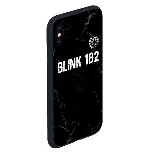 Чехол для iPhone XS Max матовый Blink 182 glitch на темном фоне: символ сверху - фото 3