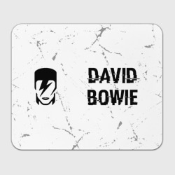 Прямоугольный коврик для мышки David Bowie glitch на светлом фоне: надпись и символ