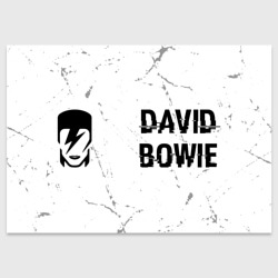 Поздравительная открытка David Bowie glitch на светлом фоне: надпись и символ