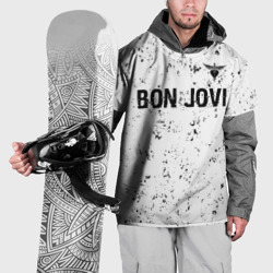 Накидка на куртку 3D Bon Jovi glitch на светлом фоне: символ сверху