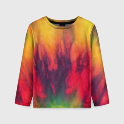 Детский лонгслив 3D Огненный тай дай