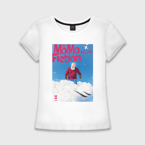 Женская футболка хлопок Slim Momo - Небесный слалом, цвет белый