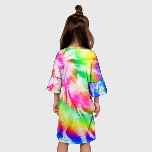Детское платье 3D с принтом Красивый тай дай, вид сзади #2