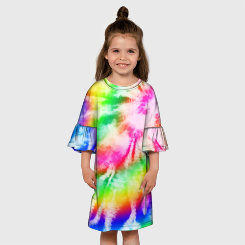 Детское платье 3D с принтом Красивый тай дай, вид сбоку #3