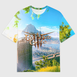 Женская футболка oversize 3D Baldur's Gate III logo/art