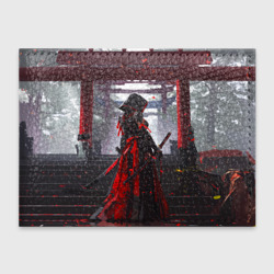 Девушка самурай и храм – Обложка для студенческого билета с принтом купить со скидкой в -20%