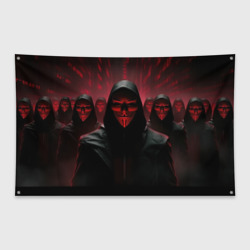 Флаг-баннер Анонимусы в красном свете