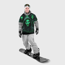 Накидка на куртку 3D Анонимусы в зеленом свете - фото 2