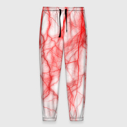 Мужские брюки 3D Белый фон и красные молнии