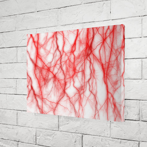Холст прямоугольный Белый фон и красные молнии, цвет 3D печать - фото 3