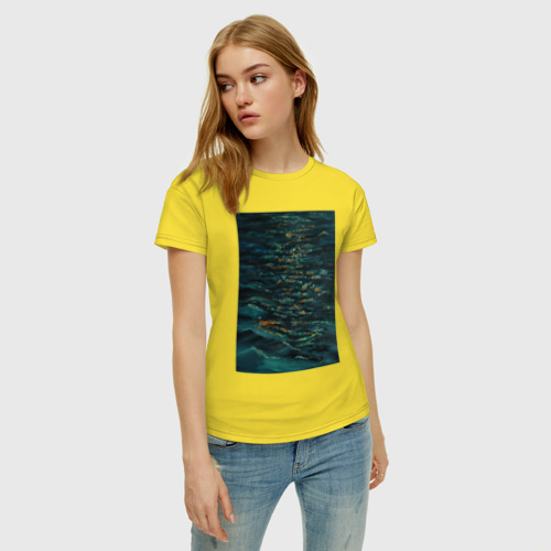Женская футболка хлопок Мистерия, цвет желтый - фото 3