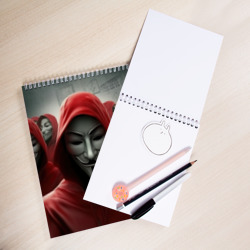 Скетчбук Анонимусы в красных капюшонах - фото 2