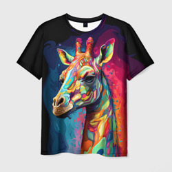 Мужская футболка 3D Психоделический жираф