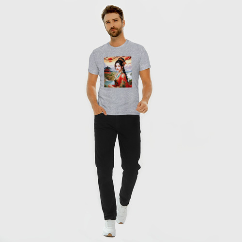 Мужская футболка хлопок Slim Китайские мотивы, цвет меланж - фото 5