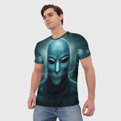 Мужская футболка 3D Анонимусы пришельцы - фото 2