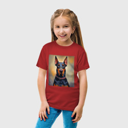 Детская футболка хлопок Доберман черный - фото 2