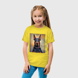 Детская футболка хлопок Доберман черный - фото 2
