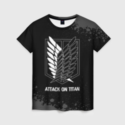 Attack on Titan glitch на темном фоне – Женская футболка 3D с принтом купить со скидкой в -25%
