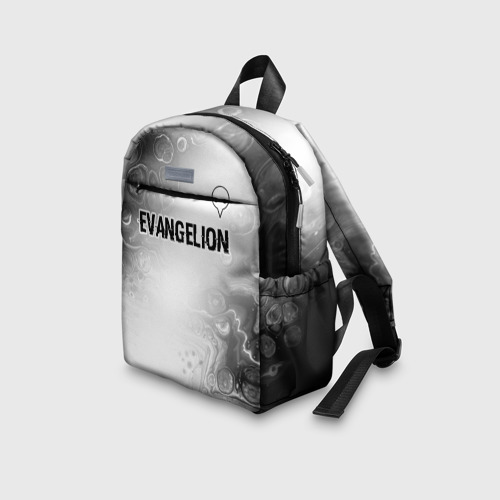 Детский рюкзак 3D с принтом Evangelion glitch на светлом фоне: символ сверху, вид сбоку #3