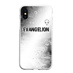 Чехол для iPhone XS Max матовый Evangelion glitch на светлом фоне: символ сверху