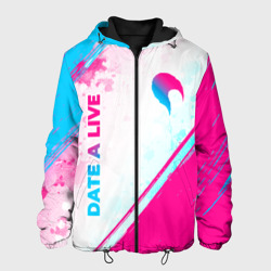 Мужская куртка 3D Date A Live neon gradient style: надпись, символ