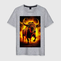 Свирепый буйвол – Мужская футболка хлопок с принтом купить со скидкой в -20%