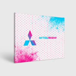 Холст прямоугольный Mitsubishi neon gradient style: надпись и символ