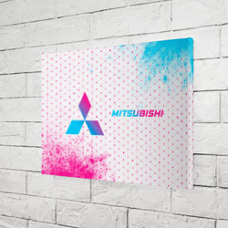 Холст прямоугольный Mitsubishi neon gradient style: надпись и символ - фото 2