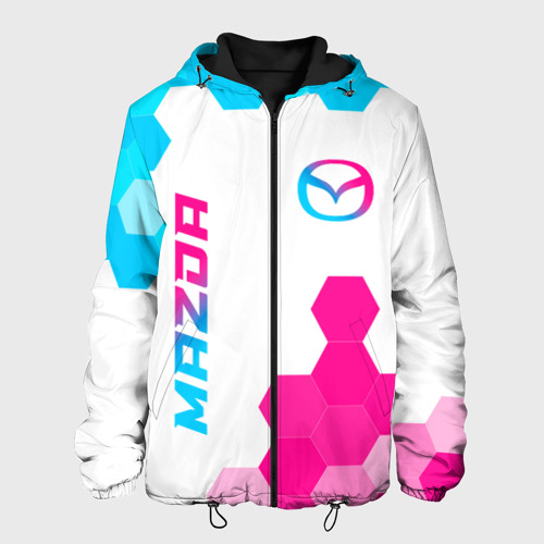 Мужская куртка 3D Mazda neon gradient style: надпись, символ, цвет 3D печать