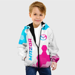 Детская куртка 3D Mazda neon gradient style: надпись, символ - фото 2