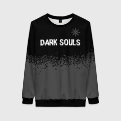 Женский свитшот 3D Dark Souls glitch на темном фоне: символ сверху